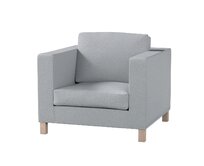 Dekoria Potah na křesko IKEA Karlanda, krátký, šedá, Potah na křeslo Karlanda, Amsterdam, 704-55