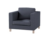 Dekoria Potah na křesko IKEA Karlanda, krátký, tmavě modrá melanž, Potah na křeslo Karlanda, Madrid, 162-30