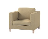 Dekoria Potah na křesko IKEA Karlanda, krátký, tmavě béžová, Potah na křeslo Karlanda, Living II, 162-09