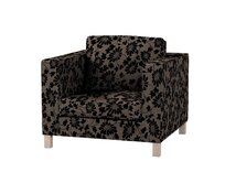 Dekoria Potah na křesko IKEA Karlanda, krátký, hnědá a černá, Potah na křeslo Karlanda, Living II, 162-10