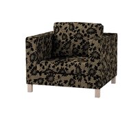Dekoria Potah na křesko IKEA Karlanda, krátký, béžová a černá, Potah na křeslo Karlanda, Living II, 162-11