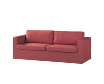 Dekoria Potah na pohovku IKEA Karlstad 3-místná, nerozkládací, dlouhý, červená, pohovka Karlstad 3-místná, Chenille, 162-05
