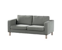 Dekoria Potah na pohovku IKEA Karlstad 2-místná, nerozkládací, krátký, Šedá, pohovka Karlstad 2-místná, Living Velvet, 704-57
