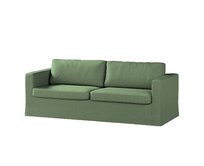 Dekoria Potah na pohovku IKEA Karlstad 3-místná, nerozkládací, dlouhý, zelený melanž, pohovka Karlstad 3-místná, Amsterdam, 704-44