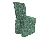 Dekoria Návlek na židli, smaragdově zelený vzor na lněném podkladu, 45 x 94 cm, Abigail, 143-16