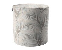 Dekoria Sedák Barrel- válec pevný, d40cm, výška 40cm, béžovo-krémové palmové listy bílém podkladu, ø40 cm x 40 cm, Gardenia, 142-14