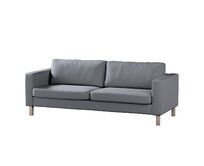 Dekoria Potah na pohovku IKEA Karlstad 3-místná, nerozkládací, krátký, Slade Grey - šedá, pohovka Karlstad 3-místná, Cotton Panama, 702-46
