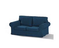 Dekoria Potah na pohovku IKEA Ektorp 2-místná, rozkládací, STARÝ MODEL, Ocean blue mořská modrá, pohovka Ektorp 2-místná rozkládací, Cotton Panama, 702-48