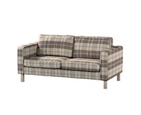 Dekoria Potah na pohovku IKEA Karlstad 2-místná, nerozkládací, krátký, hnědá a béžová, pohovka Karlstad 2-místná, Edinburgh, 115-80