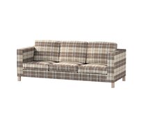 Dekoria Potah na pohovku IKEA Karlanda 3-místná nerozkládací, krátký, hnědá a béžová, pohovka Karlanda 3-místná, Edinburgh, 115-80