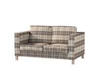 Dekoria Potah na pohovku IKEA Karlanda 2-místná, krátký, hnědá a béžová, pohovka Karlanda 2-místná, Edinburgh, 115-80