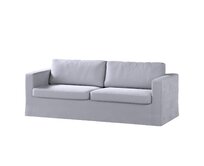 Dekoria Potah na pohovku IKEA Karlstad 3-místná, nerozkládací, dlouhý, stříbro-šedá, pohovka Karlstad 3-místná, Velvet, 704-24