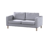 Dekoria Potah na pohovku IKEA Karlstad 2-místná, nerozkládací, krátký, stříbro-šedá, pohovka Karlstad 2-místná, Velvet, 704-24