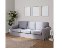 Dekoria Potah na pohovku IKEA Ektorp 3-místná, rozkládací STARÝ MODEL PIXBO, stříbro-šedá, pohovka Ektorp 3-místná rozkládací, Velvet, 704-24