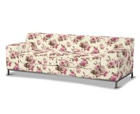Dekoria Potah na pohovku IKEA Kramfors 3-místná, růžovo - béžové růže na krémovém pozadí, pohovka Kramfors 3-místná, Londres, 141-07