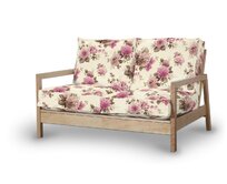 Dekoria Potah na pohovku IKEA Lillberg 2-místná nerozkládací, růžovo - béžové růže na krémovém pozadí, pohovka Lillberg 2-místná, Londres, 141-07