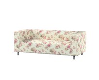 Dekoria Potah na pohovku IKEA Klippan 2-místná, růžovo - béžové růže na krémovém pozadí, pohovka Klippan 2-místná, Londres, 141-07
