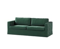 Dekoria Potah na pohovku IKEA Karlstad 3-místná, nerozkládací, dlouhý, tmavá lesní zeleň, pohovka Karlstad 3-místná, Velvet, 704-25