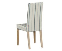 Dekoria Potah na židli IKEA Harry, krátký, režný podklad, světle modré pásky, židle Harry, Avignon, 129-66