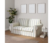 Dekoria Potah na pohovku IKEA Ektorp 2-místná, rozkládací, STARÝ MODEL, režný podklad, světle modré pásky, pohovka Ektorp 2-místná rozkládací, Avignon, 129-66