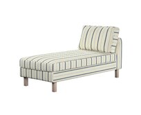 Dekoria Potah na šezlong IKEA Karlstad samostatný, krátký, režný podklad, světle modré pásky, Potah na šezlong Karlstad samostatný, Avignon, 129-66