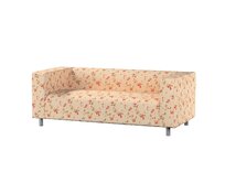 Dekoria Potah na pohovku IKEA Klippan 2-místná, na krémovém podkladu červené, oranžové a růžové květy, pohovka Klippan 2-místná, Londres, 143-88