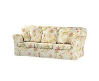 Dekoria Potah na pohovku IKEA Tomelilla 3-místná nerozkládací, květy na modrým tle, pohovka Tomelilla 3-místná, Londres, 143-86