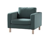 Dekoria Potah na křeslo IKEA Karlstad, krátký, tlumená smaragdová, potah na křeslo Karlstad krátký, Ingrid, 705-36
