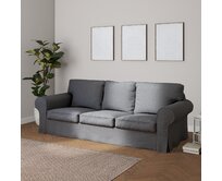 Dekoria Potah na pohovku IKEA  Ektorp 3-místná, nerozkládací, tmavě šedý melanž, pohovka Ektorp 3-místná, nerozkládací, Amsterdam, 704-47
