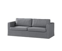 Dekoria Potah na pohovku IKEA Karlstad 3-místná, nerozkládací, dlouhý, tmavě šedý melanž, pohovka Karlstad 3-místná, Amsterdam, 704-47