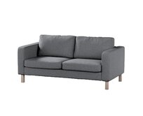 Dekoria Potah na pohovku IKEA Karlstad 2-místná, nerozkládací, krátký, tmavě šedý melanž, pohovka Karlstad 2-místná, Amsterdam, 704-47