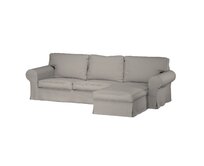 Dekoria Potah na pohovku IKEA Ektorp 2-místná s lenoškou, světle bežová, pohovka 2-míst. + šezlong, Teddy, 702-81