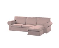 Dekoria Potah na pohovku IKEA Ektorp 2-místná s lenoškou, růžová, pohovka 2-míst. + šezlong, Teddy, 702-84