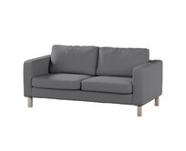 Dekoria Potah na pohovku IKEA Karlstad 2-místná, nerozkládací, krátký, tmavě šedá, pohovka Karlstad 2-místná, Teddy, 702-83