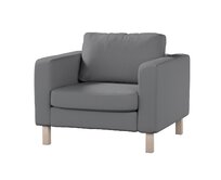 Dekoria Potah na křeslo IKEA Karlstad, krátký, tmavě šedá, potah na křeslo Karlstad krátký, Teddy, 702-83