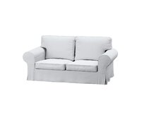 Dekoria Potah na pohovku IKEA Ektorp 2-místná rozkládací NOVÝ MODEL 2012, bílá, Ektorp 2-m rozkl. od 2012, Teddy, 702-80