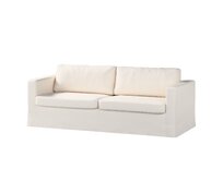 Dekoria Potah na pohovku IKEA Karlstad 3-místná, nerozkládací, dlouhý, smetanově bílá, pohovka Karlstad 3-místná, Etna, 705-01