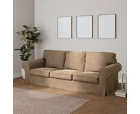 Dekoria Potah na pohovku IKEA Ektorp 3-místná, nerozkládací, béžová, pohovka Ektorp 3-místná, nerozkládací, Velvet, 704-35