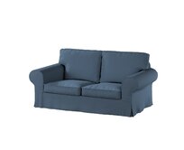 Dekoria Potah na pohovku IKEA Ektorp 2-místná rozkládací NOVÝ MODEL 2012, modrá, Ektorp 2-m rozkl. od 2012, Teddy, 702-86