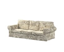 Dekoria Potah na pohovku IKEA Ektorp 3-místná, rozkládací STARÝ MODEL PIXBO, ecru pozadí, béžové postavy, pohovka Ektorp 3-místná rozkládací, Avignon, 144-53