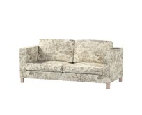 Dekoria Potah na pohovku IKEA Karlanda rozkládací, krátký, ecru pozadí, béžové postavy, pohovka Karlanda rozkládací, Avignon, 144-53