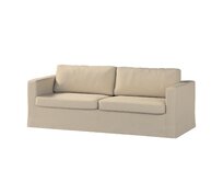 Dekoria Potah na pohovku IKEA Karlstad 3-místná, nerozkládací, dlouhý, světle béžová, pohovka Karlstad 3-místná, Edinburgh, 115-78