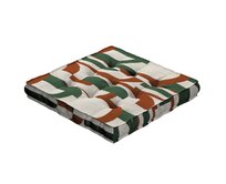 Dekoria Sedák Kuba s úchytem 40x40x6cm nebo 50x50x10cm, zeleno-červená, 50 x 50 x 10 cm, Cosy Home, 145-11
