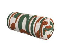 Dekoria Válec s čelními záložkami, zeleno-červená, Ø 20 x 50 cm, Cosy Home, 145-11