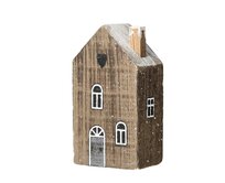 Dekoria Dekorace Sněhový domeček 12cm tmavě hnědý, 8 x 6 x 12 cm