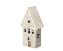 Dekoria Dekorace Snow House 19cm bílá šedá, 10 x 6 x 19 cm