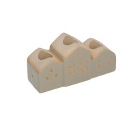 Dekoria Svícen Hauses 13x5x7cm beige, 13 x 5 x 7 cm