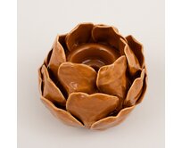 Dekoria Svícen Petalia light brown 10 cm, 13x10 cm