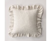 Dekoria Potah na polštář Paula s volánem, přírodní barva lnu, 45 x 45 cm, Linen, 392-05
