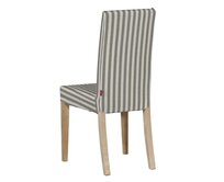 Dekoria Potah na židli IKEA Harry, krátký, šedo - bílá - pruhy, židle Harry, Quadro, 136-12